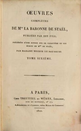 Oeuvres complètes de Mme. la baronne de Staël. 6, Delphine, 2