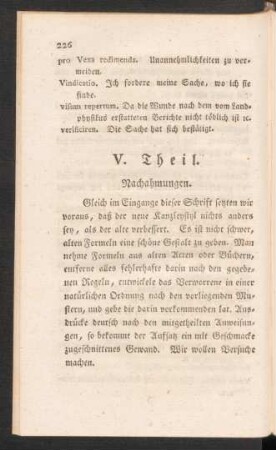 V. Theil. Nachahmungen.