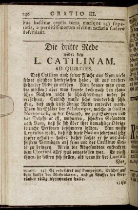 Die dritte Rede wider den L. Catilinam.