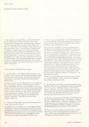 Berufsbezogene Baugeschichte