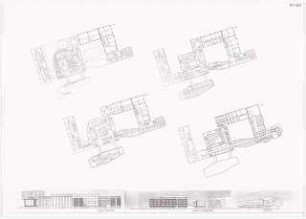 Stadthaus (Technisches Rathaus), Berlin-Köpenick Schinkelwettbewerb 1994: Grundrisse, Ansichten