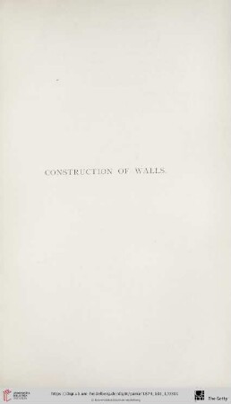 Construction of Walls