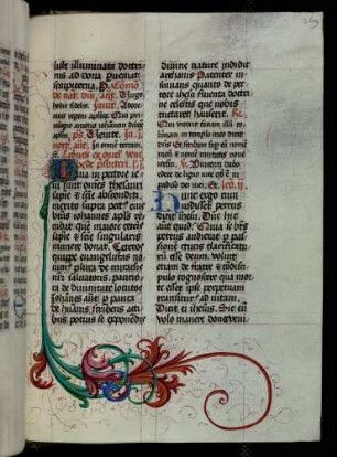 Historisierte Initiale: Q(uia in pectore), Apostel Johannes