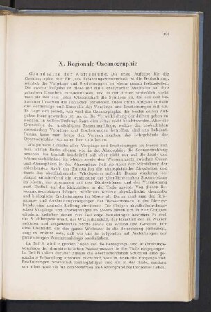 X. Regionale Ozeanographie