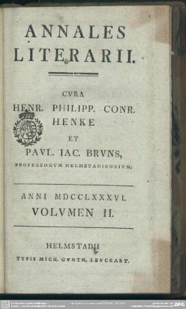 1786,2: Annales literarii Helmstadienses