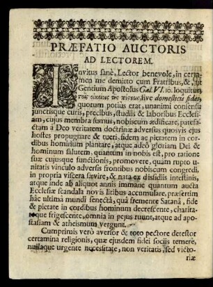 Praefatio Auctoris Ad Lectorem.