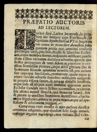 Praefatio Auctoris Ad Lectorem.