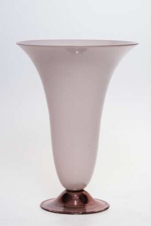 Altrosafarbene Vase mit verspiegeltem Fuß
