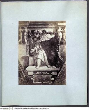 Rome peinture decorativeVatikan, Sixtinische Kapelle, Detail des Deckenbildes von Michelangelo mit dem Propheten Ezechiel - Rotes Album II (vorwiegend Cappella Sistina, Farnesina)