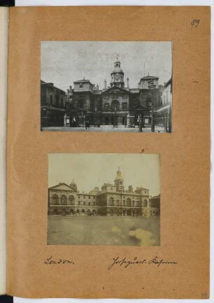 Horse Guard Barracks, London: Ansichten (aus: Skizzen- und Fotoalbum 26)