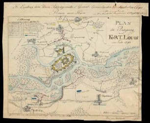 Plan der Belagerung von Fort Louis