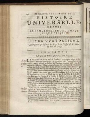 Livre Quatorzieme. Description & Histoire des Pays de la Presqu´isle des Indes au-delà du Gange.