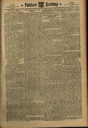 Vierte Ausgabe vom Samstag, den 03. Dezember 1910.