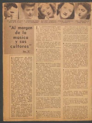 "Al margen de la música y sus cultores"
