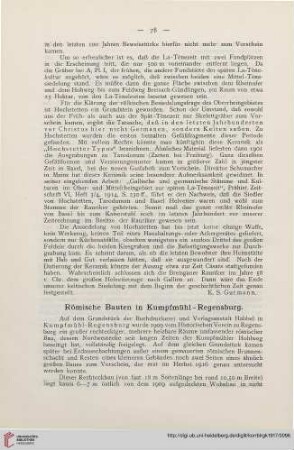 1: Römische Bauten in Kumpfmühl-Regensburg
