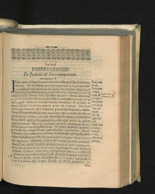 Dissertatio XXI. De Iudiciis & Foro competente.