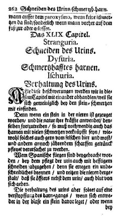 Das XLIX. Capitel. Stranguria. Schneiden des Urins. Dysuria. Schmertzhafftes harnen. Ischuria. Verhaltung des Urins.