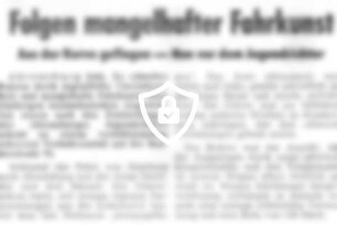 Folgen mangelhafter Fahrkunst