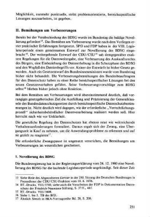 231-237, II. Bemühungen um Verbesserungen