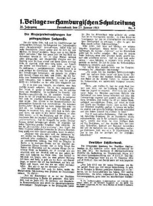 Die Neujahrsbetrachtungen der pädagogischen Fachpresse : 1. Beilage Nr. 4