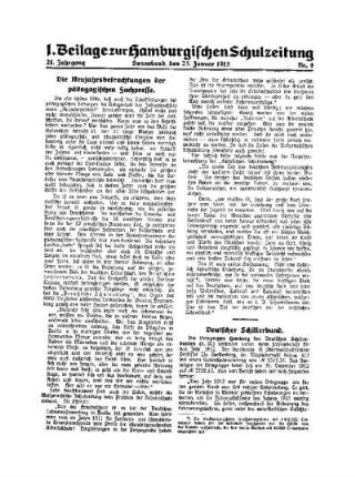 Die Neujahrsbetrachtungen der pädagogischen Fachpresse : 1. Beilage Nr. 4