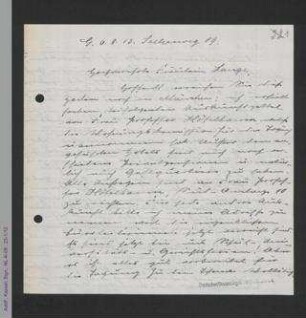 Brief von Minna Naumann an Helene Lange