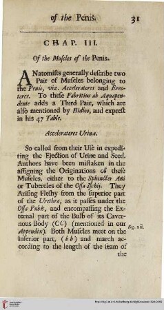Chap. III: Of the Muscles of the Penis