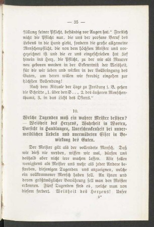 10. Welche Tugenden muß ein wahrer Meister besitzen?