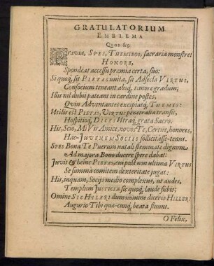 Gratulatorium Emblema