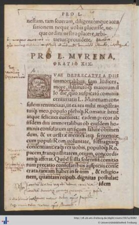 Pro L. Murena, Oratio XIX.