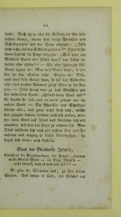 Eines der Gleichnisse Jesus's