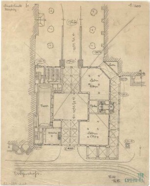 Fischer, Theodor; Würzburg, Münsterplatz; Sparkasse - Grundriss EG