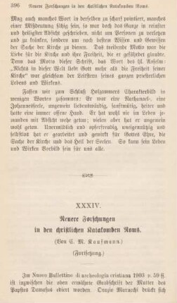 396-421 Neuere Forschungen in den christlichen Katakomben Roms : Fortsetzung