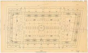 Wohnhausbauten der Reichsbank Berlin, Berlin-Schmargendorf. Cunostraße, Forckenbeckstraße, Kissinger Platz, Block R Häuser 1 - 22: Grundrisse Erdgeschoss 1:200