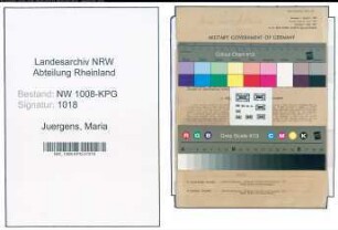 Entnazifizierung Maria Juergens , geb. 13.02.1915 ()