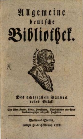 Allgemeine deutsche Bibliothek. 80. 1788