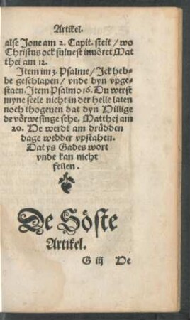Der Söste Artikel.