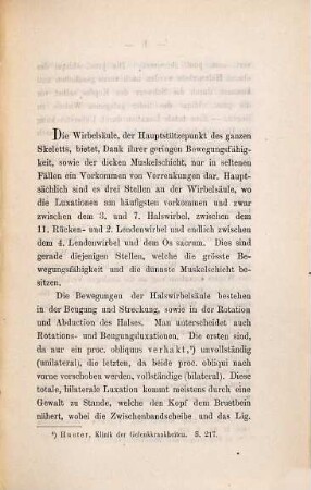 Ueber die Beugungsluxationen der Halswirbelsäule