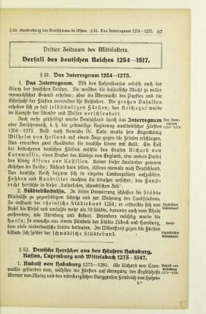 Dritter Zeitraum des Mittelalters. Verfall des deutschen Reiches 1254-1517