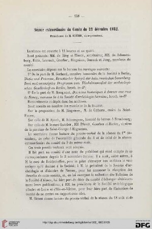 Séance du Comité du 22 décembre 1862