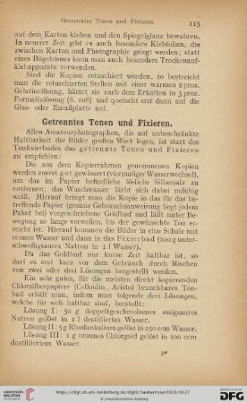Getrenntes Tonen und Fixieren