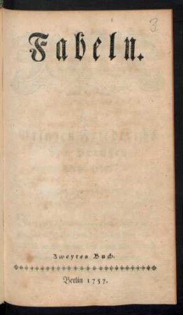 Fabeln. Zweytes Buch.