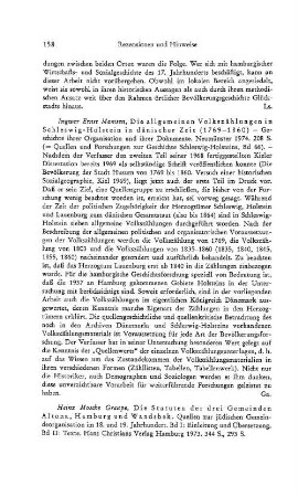 Momsen, Ingwer Ernst :: Die allgemeinen Volkszählungen in Schleswig-Holstein in dänischer Zeit (1769 - 1860), Geschichte ihrer Organisation und ihrer Dokumente, (Quellen und Forschungen zur Geschichte Schleswig-Holsteins, 66) : Neumünster, 1974