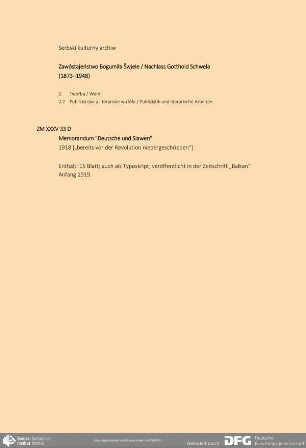 Memorandum "Deutsche und Slawen"