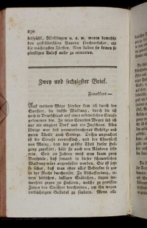 Zwey und sechzigster Brief. Frankfurt