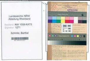 Entnazifizierung Barthel Schmitz , geb. 13.06.1892 (Studienrat)