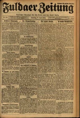 Erste Ausgabe vom Sonntag, den 15. Juni 1924.