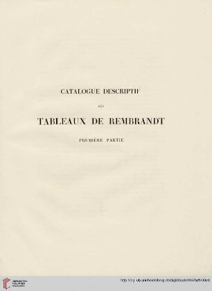 Catalogue descriptif des tableaux de Rembrandt