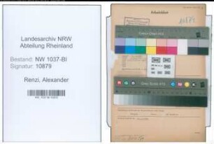 Entnazifizierung Alexander Renzi , geb. 07.09.1890 (Inspektor)