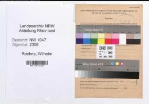 Entnazifizierung Wilhelm Rochna , geb. 07.10.1896 (Polizist)